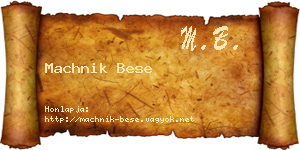Machnik Bese névjegykártya